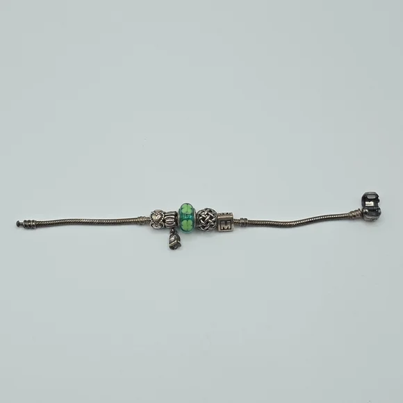 Pandora Silver Bracelet with Green Charm - Picture 3 of 10